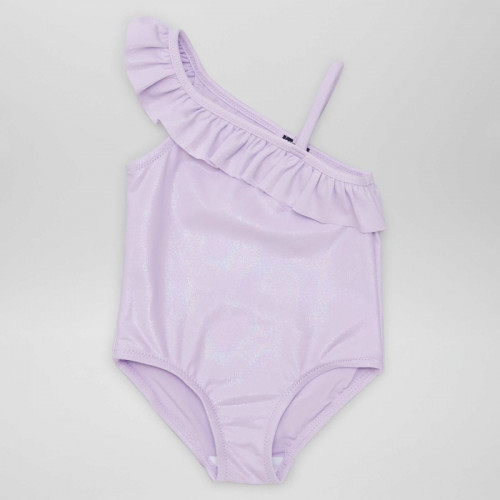 Maillot de bain asymétrique effet sirène - 1 pièce - Lila