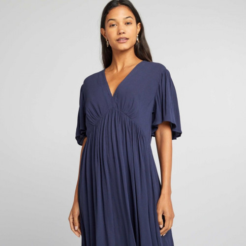 Robe courte en crêpe - Bleu nuit