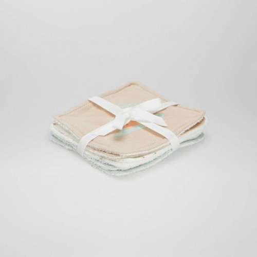 Lot de 6 lingettes en coton - Beige