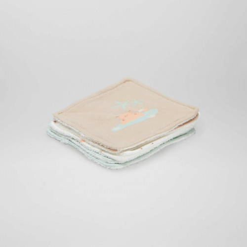 Lot de 6 lingettes en coton - Beige