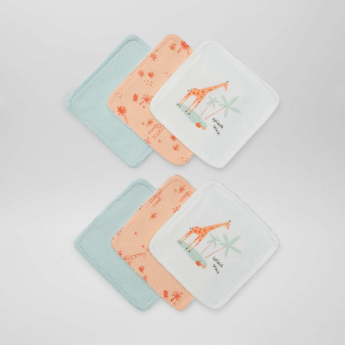 Lot de 6 lingettes en coton - Orange