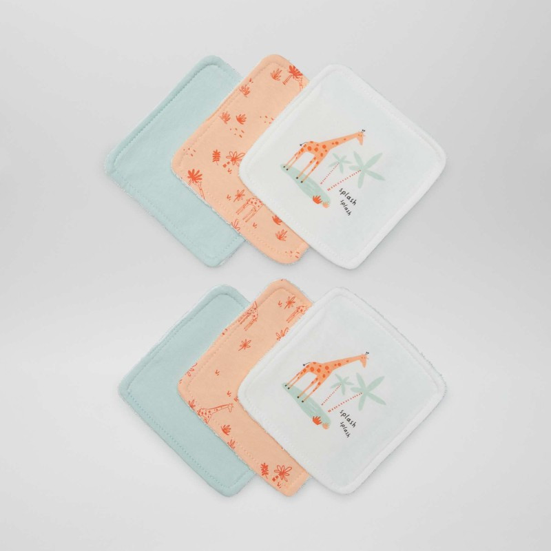 Lot de 6 lingettes en coton - Orange