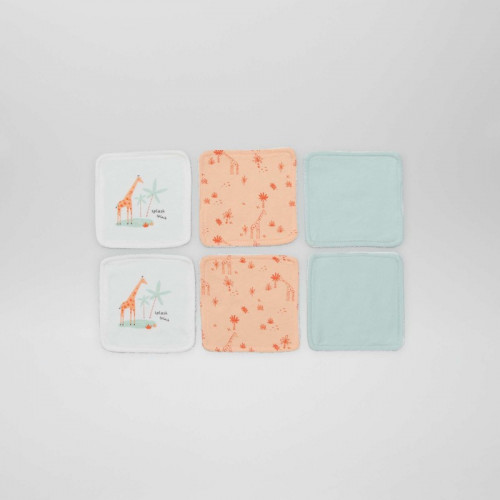 Lot de 6 lingettes en coton - Orange