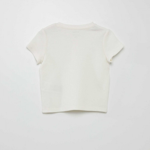 T-shirt en maille gaufrée - Blanc