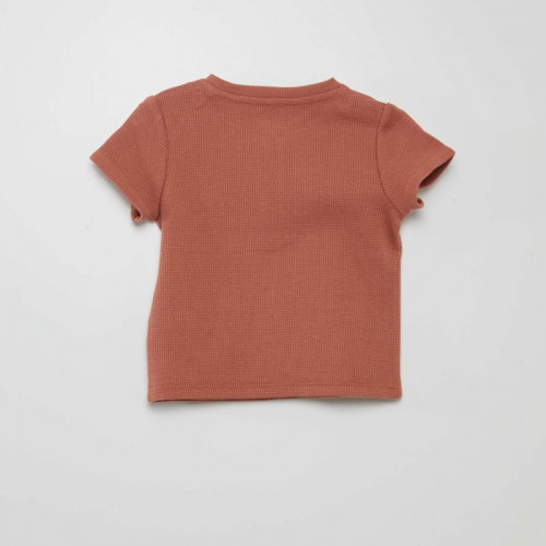 T-shirt en maille gaufrée - Rouille