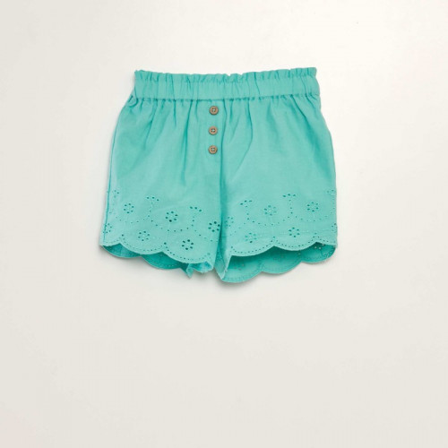 Short en voile coton - Bleu