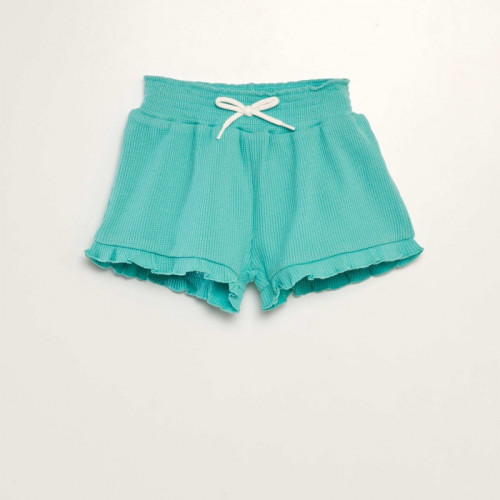 Short en nid d'abeilles - Bleu vert