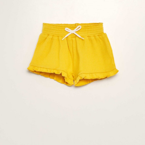 Short en nid d'abeilles - Jaune