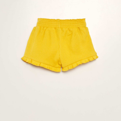 Short en nid d'abeilles - Jaune