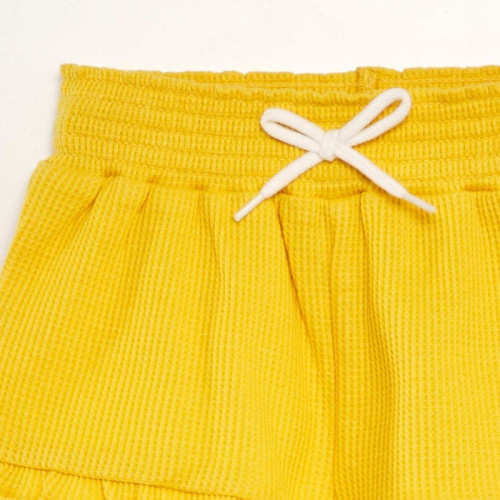 Short en nid d'abeilles - Jaune