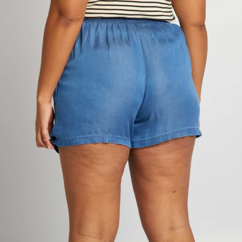 Short en tencel - Bleu