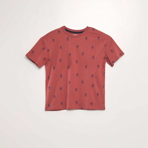 T-shirt loose imprimé - Marron