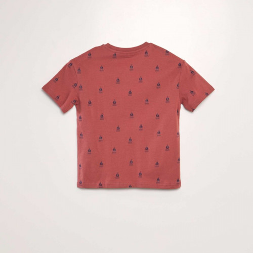 T-shirt loose imprimé - Marron