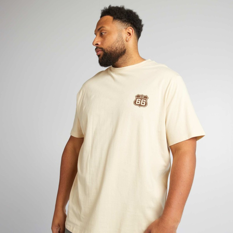 T-shirt imprimé 'Route 66' - Beige