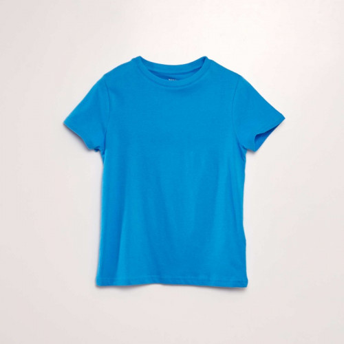 T-shirt uni manches courtes en jersey - Bleu