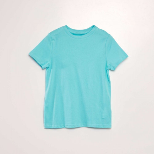 T-shirt uni manches courtes en jersey - Bleu