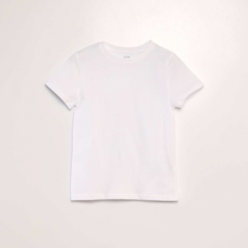 T-shirt uni manches courtes en jersey - Blanc