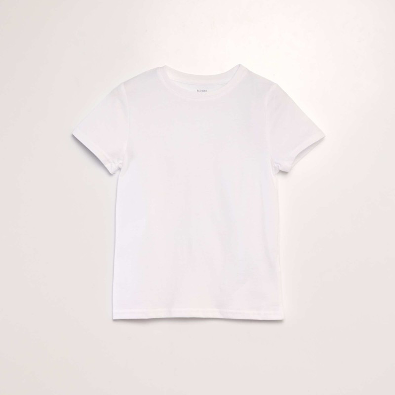 T-shirt uni manches courtes en jersey - Blanc