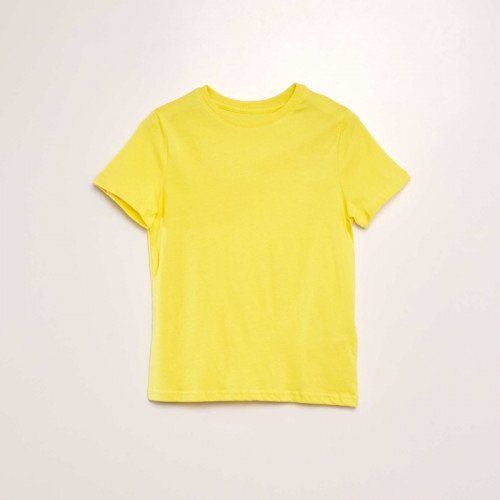 T-shirt uni manches courtes en jersey - Jaune