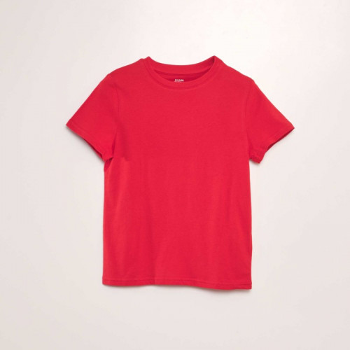 T-shirt uni manches courtes en jersey - Rouge