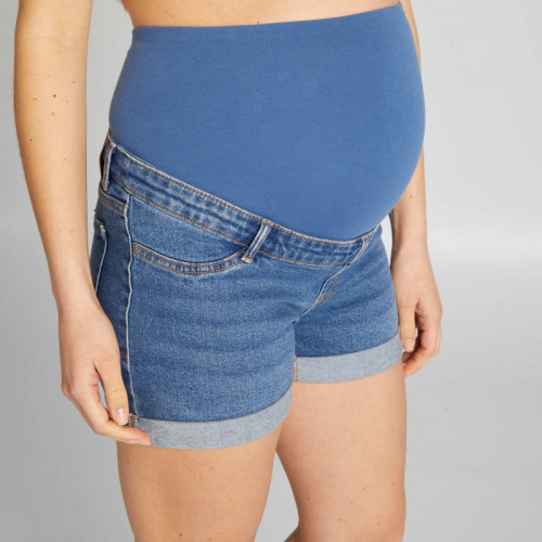 Short de maternité en jean - Bleu foncé