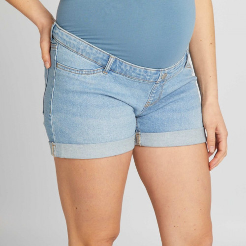 Short de maternité en jean - Bleu clair