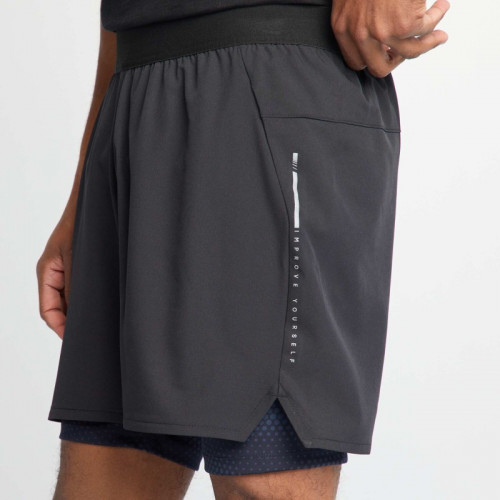 Short de sport 2-en-1 - Noir