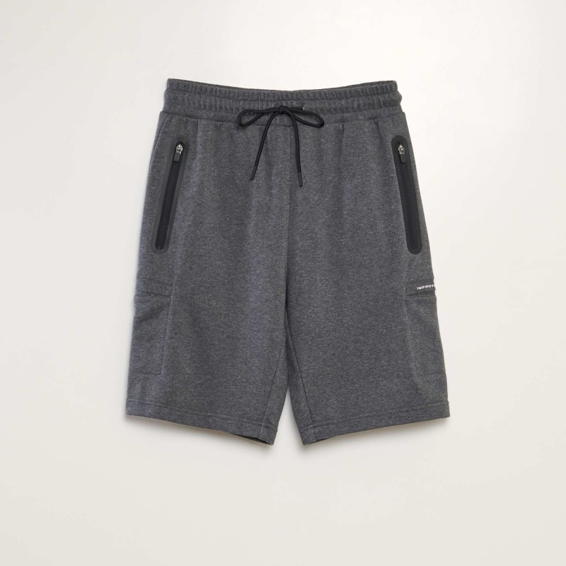 Short de jogging façon french terry - Gris