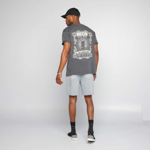 T-shirt style oversize à imprimé - Gris foncé