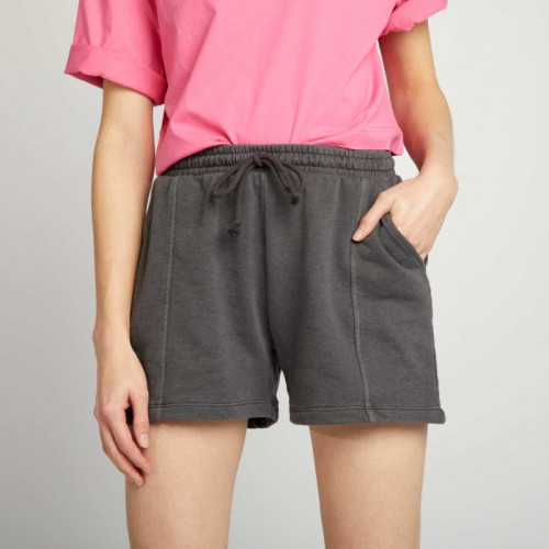 Short en molleton fin - Noir