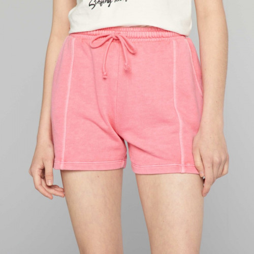 Short en molleton fin - Rose