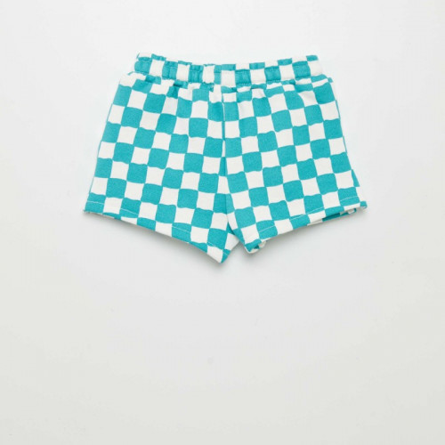 Short à carreaux - Bleu