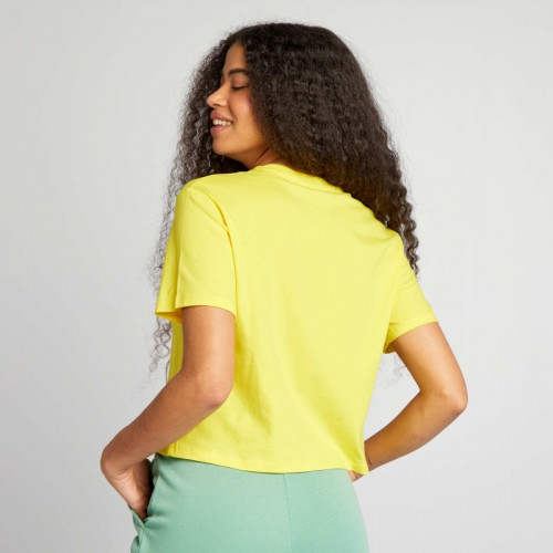 Crop-top en jersey uni - Jaune