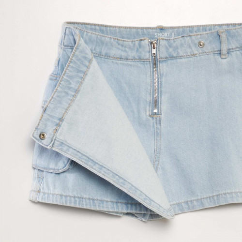 Jupe short en jean - Bleu