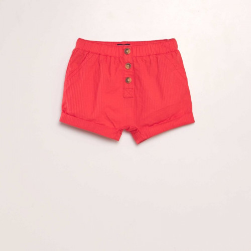 Short taille haute effet chevrons - Rouge