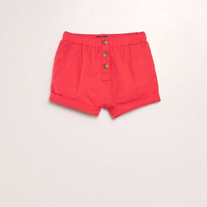 Short taille haute effet chevrons - Rouge