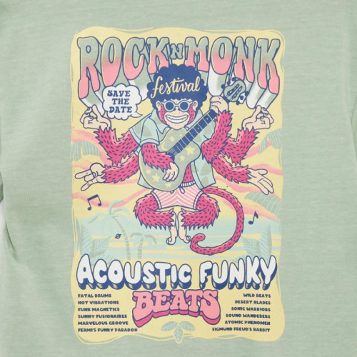 T-shirt manches courtes esprit 'festival rock' - Vert