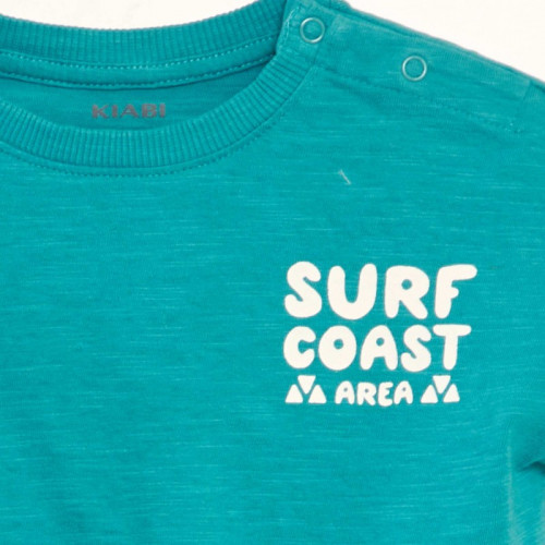 T-shirt manches courtes 'surf' - Bleu