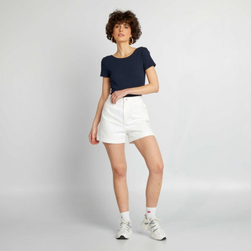 Short en jean - Blanc