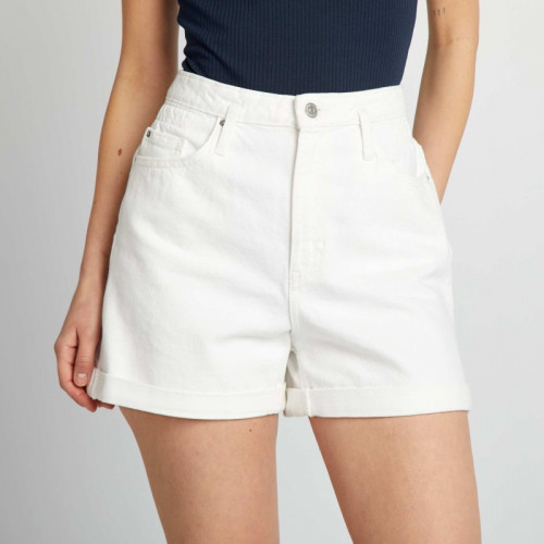 Short en jean - Blanc