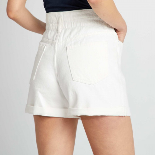 Short en jean - Blanc