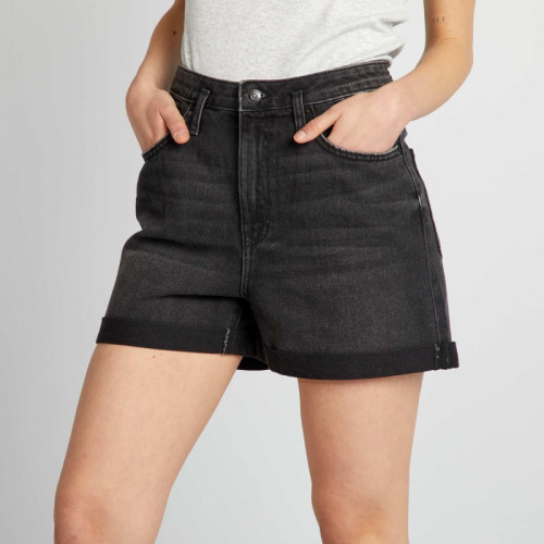 Short en jean - Noir