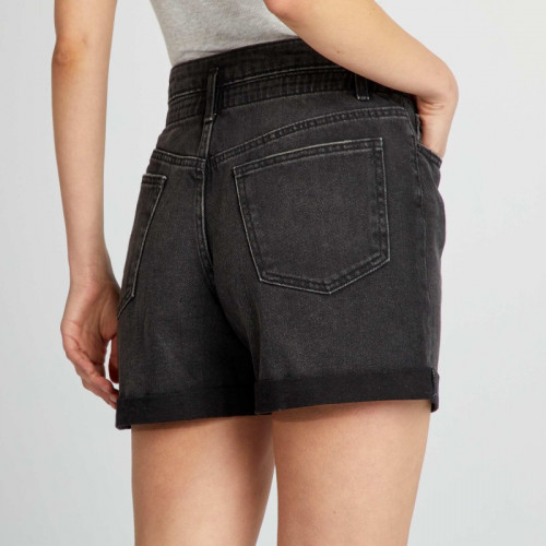 Short en jean - Noir