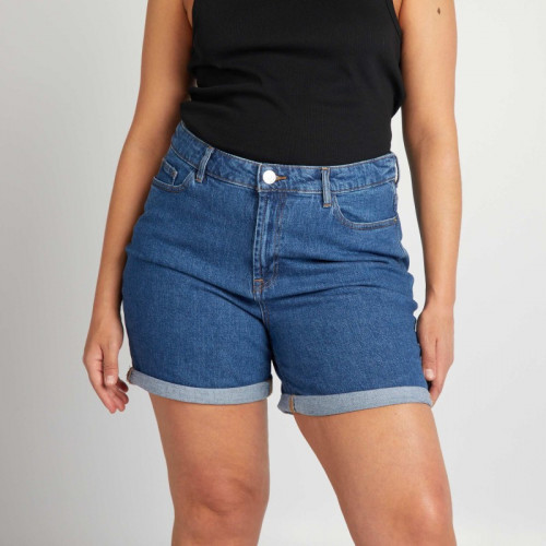 Short en jean à taille haute - Stone