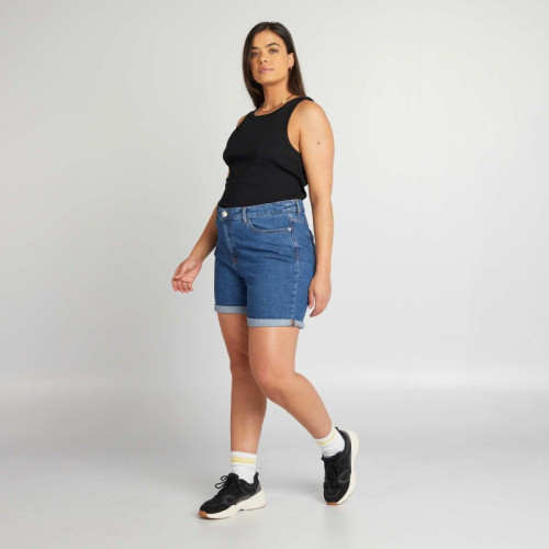 Short en jean à taille haute - Stone