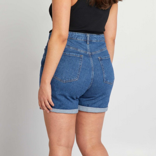 Short en jean à taille haute - Stone