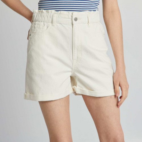 Short en jean - Blanc