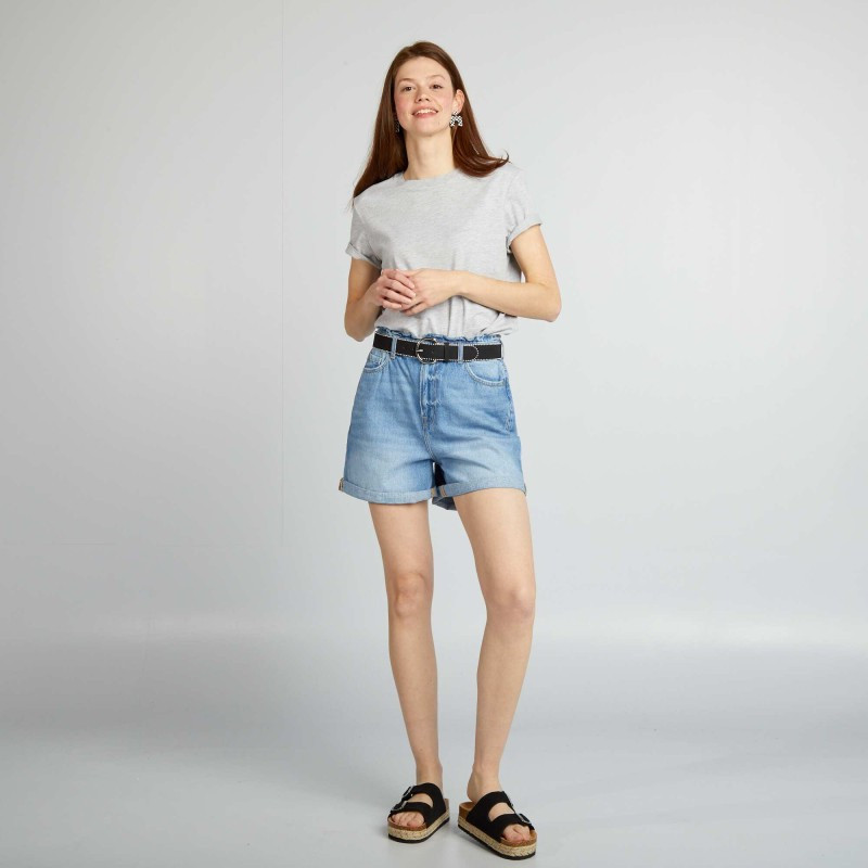 Short en jean - Bleu