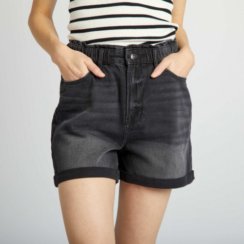 Short en jean - Noir