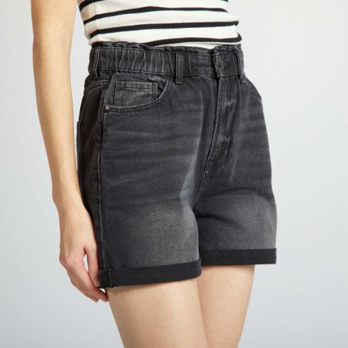 Short en jean - Noir